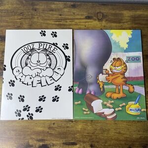 Vtg Lot Of 2 Garfield Mead School Folder Jim Davis Portfolio Selfie Zoo